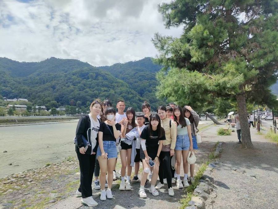 Group at the Arashiyama riverside