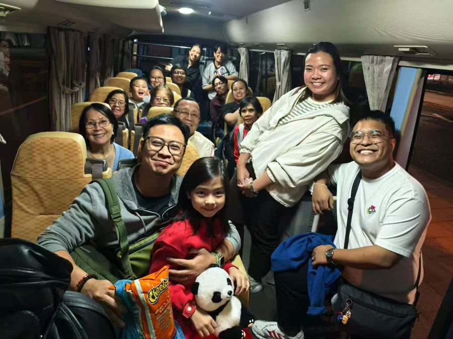 Family evening ride in the coach